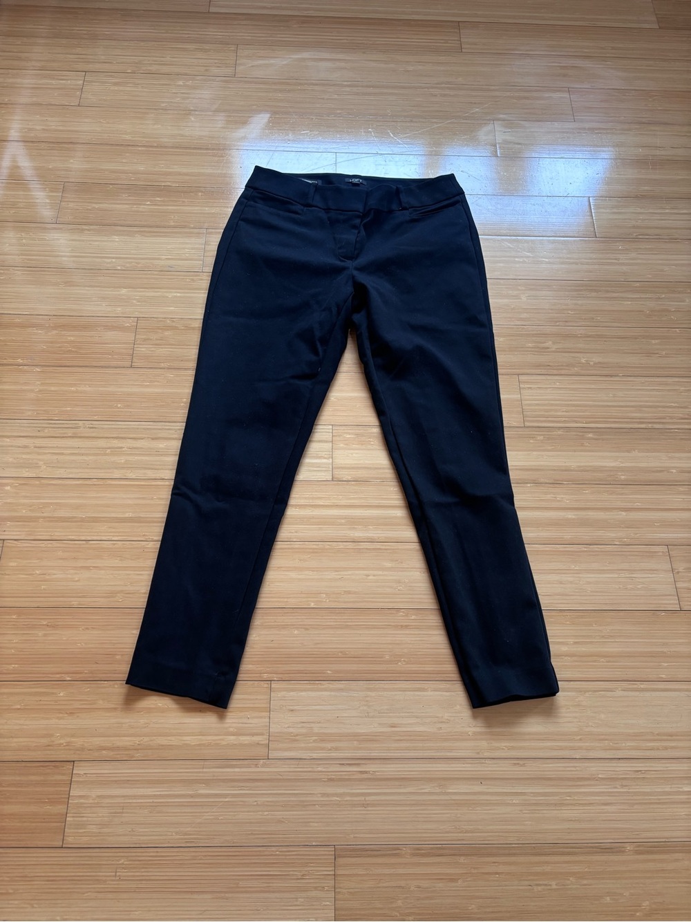 LOFT Black Straight-Leg Ponte Pants